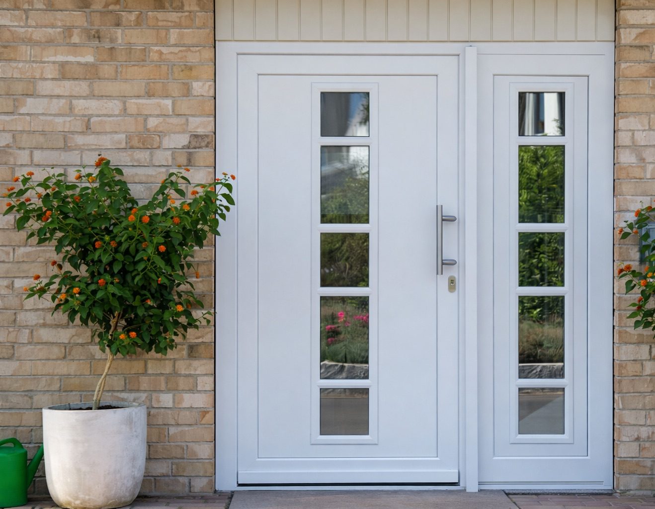 White UPVC and composite doors installed
