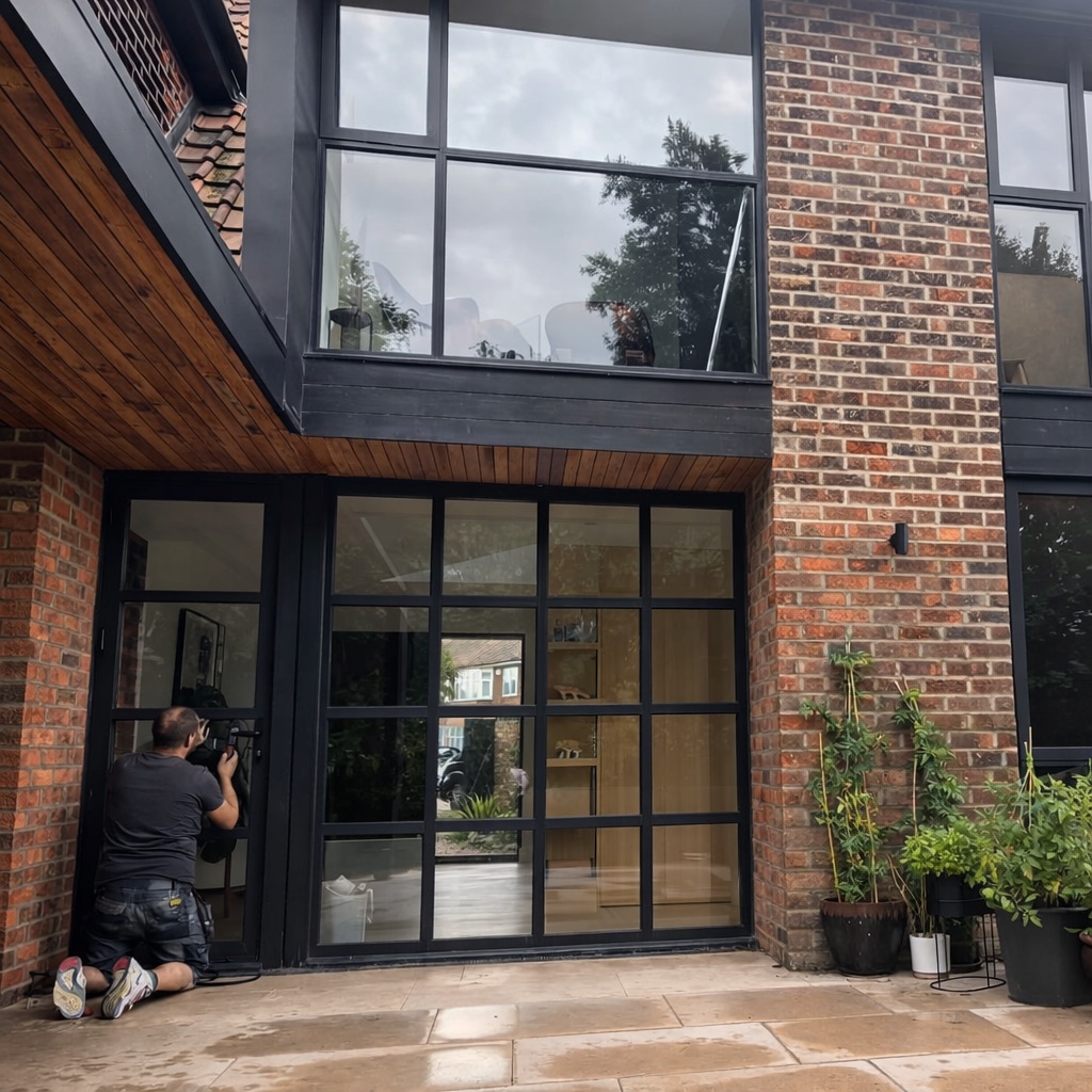 high quality aluminium windows installed for our client in leeds