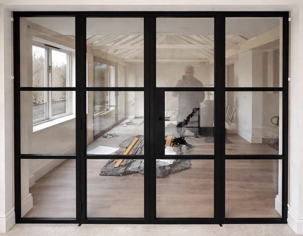 modern aluminium windows with powder coated frames