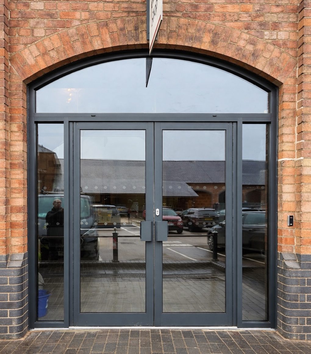 shops aluminium door installation
